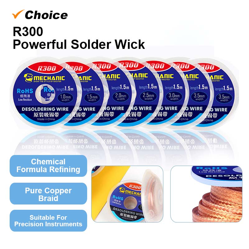Solder Wick Braid - MECHANIC R300 Desoldering Wire 1.0/1.5/2.0/2.5/3.0/3.5/4.0mm Width