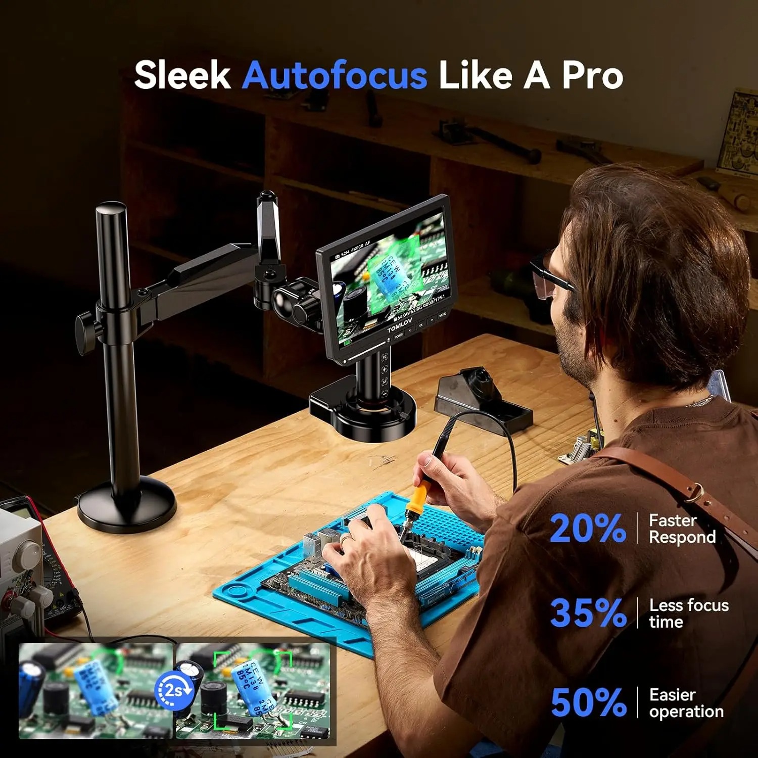 TOMLOV 4K Autofocus Digital Mi – Electronics Repair Microscope recenzja i cena