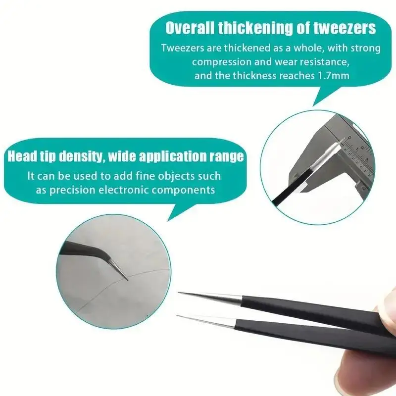 6pcs Precision Long Tweezers S – Electronics Repair Tool recenzja i cena