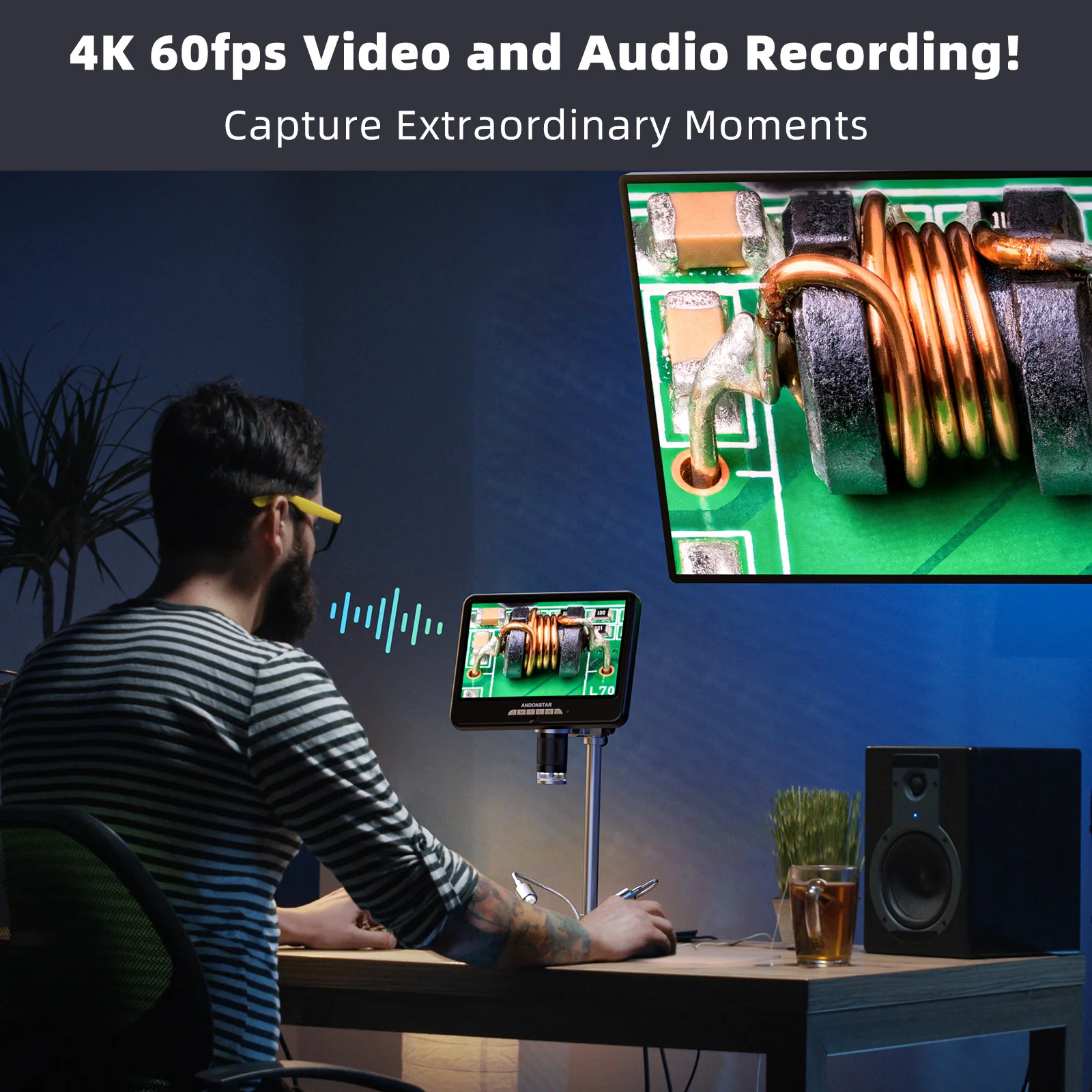 Andonstar AD210S-Pro 4K 60FPS  – Electronics Repair Microscope recenzja i cena