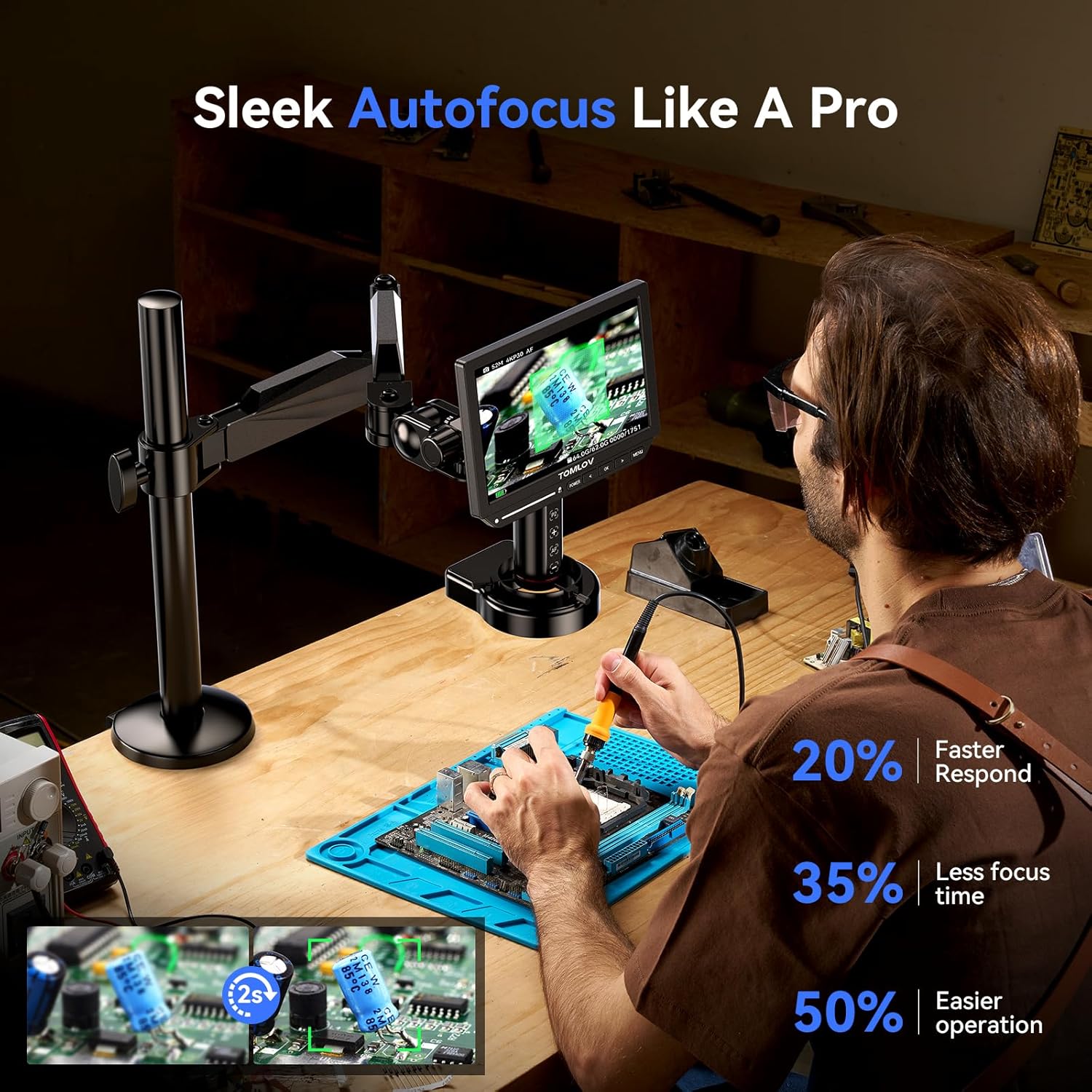 TOMLOV 4K Digital Microscope 2 – Electronics Repair Videos recenzja i cena