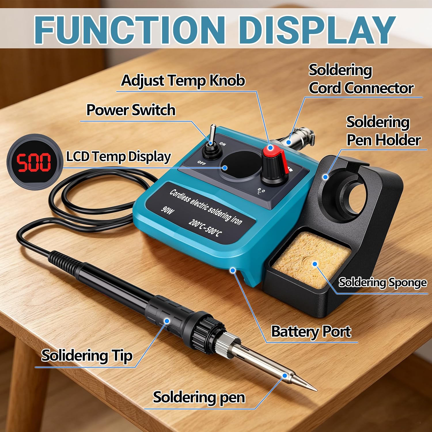90W LED Digital Cordless Solde – Electronics Repair Kit recenzja i cena